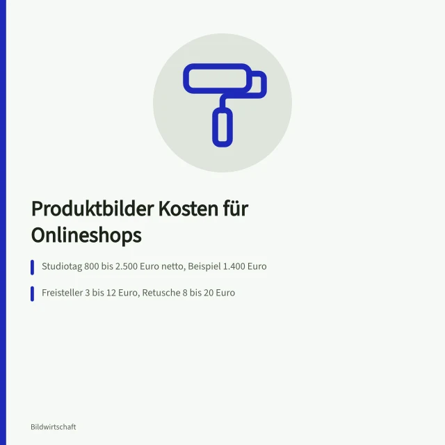 Kostenübersicht für Produktfotografie im Onlineshop mit Studiotag und Retusche. Produktbilder Kosten für Onlineshops mit Studiotag, Freisteller und Retusche