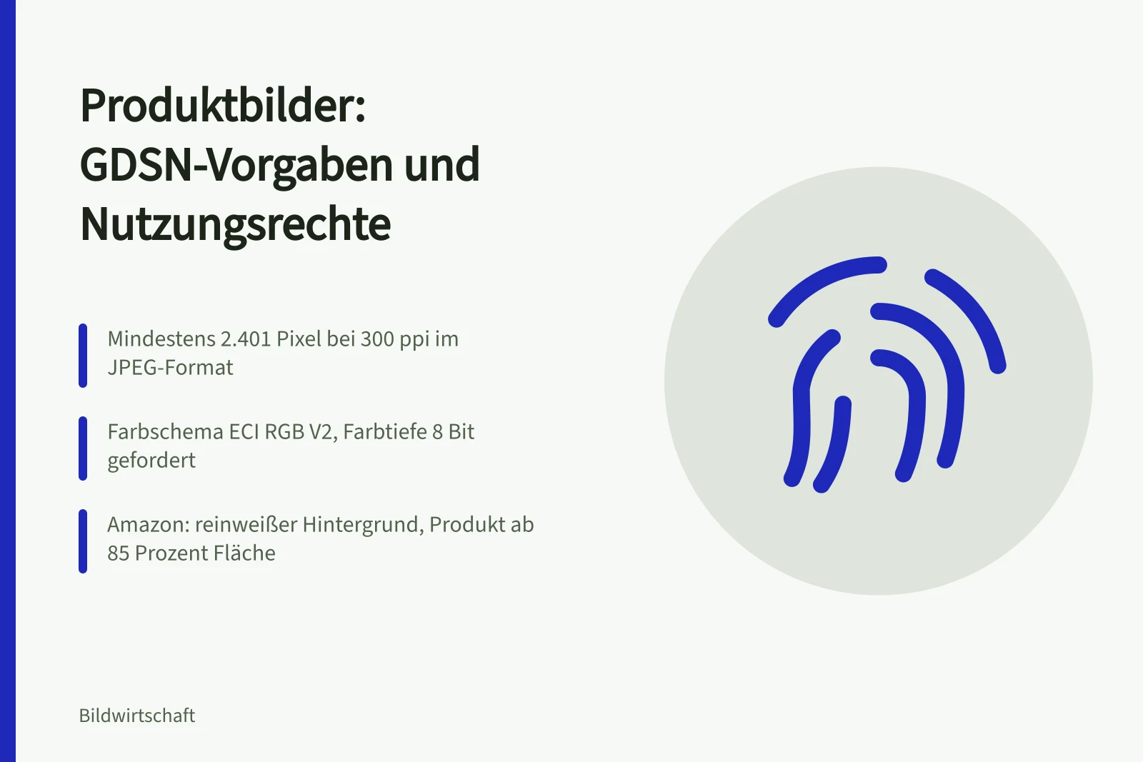 Karte zu GDSN-Vorgaben, Marktplatzanforderungen und Nutzungsrechten für Produktbilder